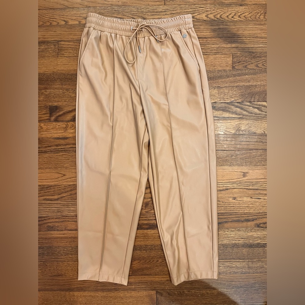 CALIA Tan Faux Leather Joggers